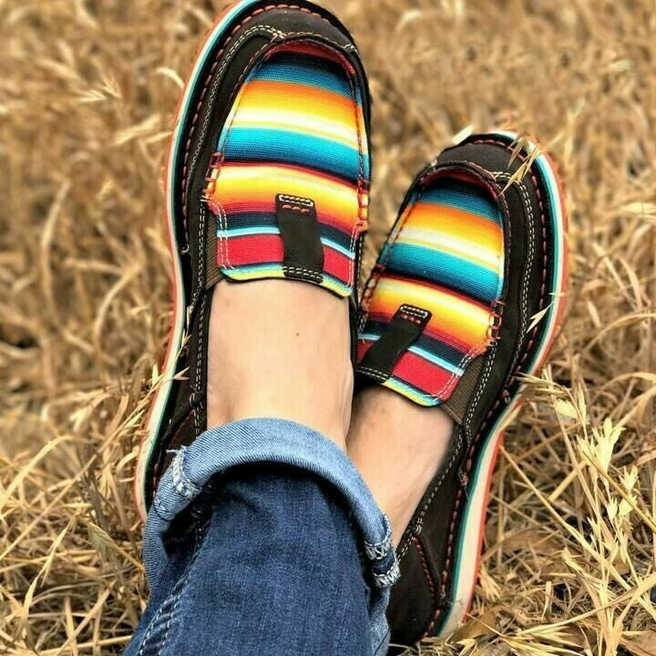 Zapatos Deportivos De Lona Con Bloques De Color Arcoíris Para Mujer