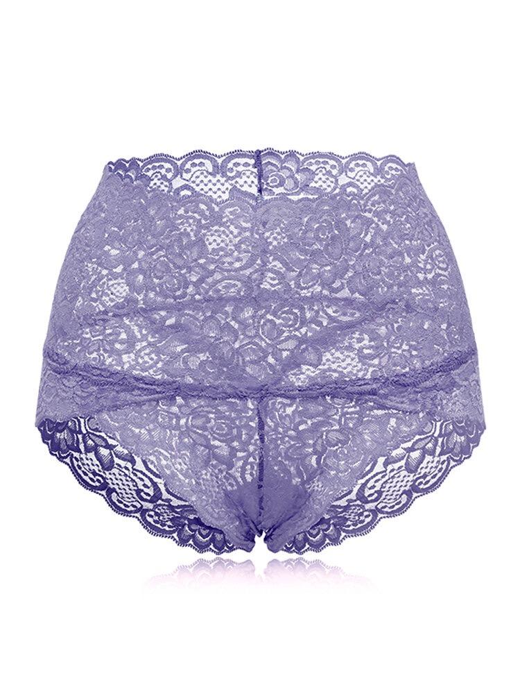 Braguita levantador de glúteos con forma de barriga de algodón de encaje de cintura alta