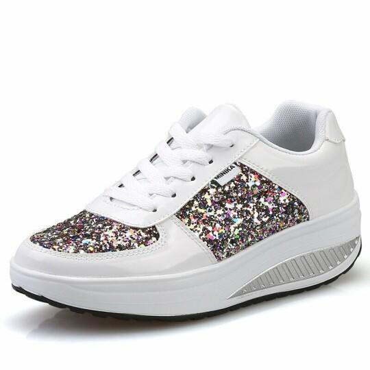 Zapatillas Brillantes De Fondo Grueso