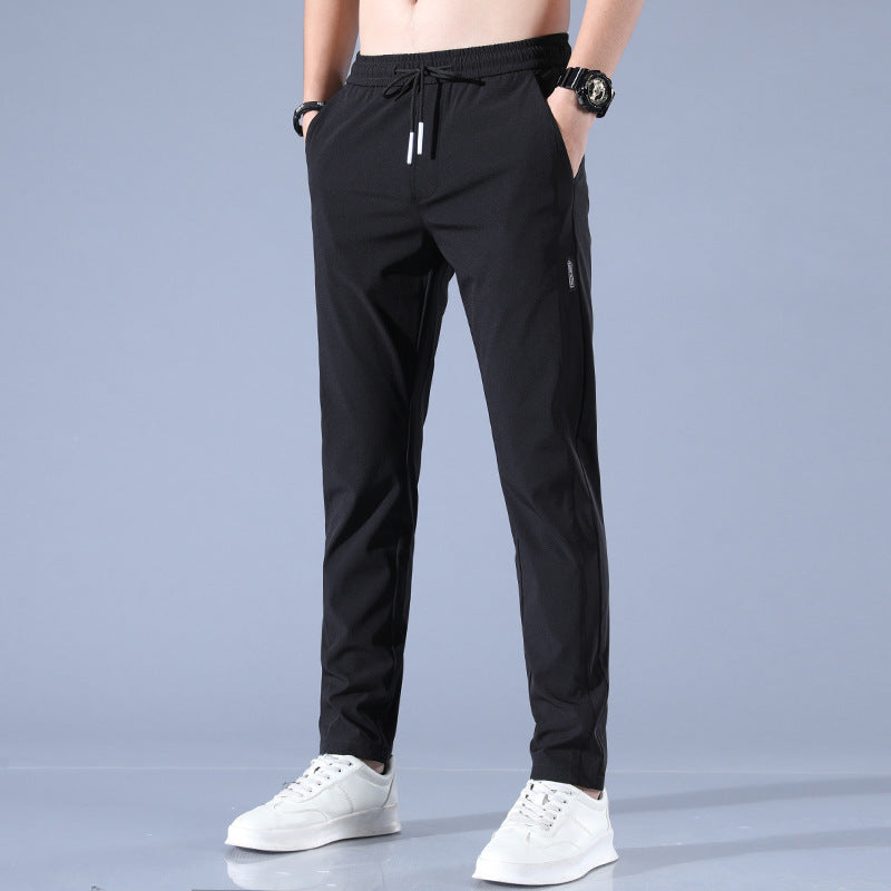 Pantalones De Chándal De Secado Rápido Para Hombre Elásticos De Seda De Hielo Fino De Verano