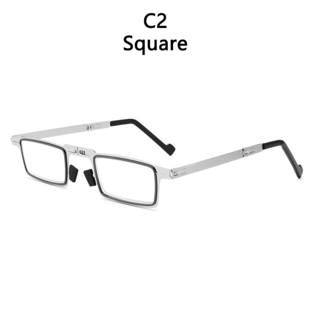 Gafas De Lectura Plegables Redondas Ovaladas Cuadradas De Metal Con Bloqueo De Luz Azul Del Marco