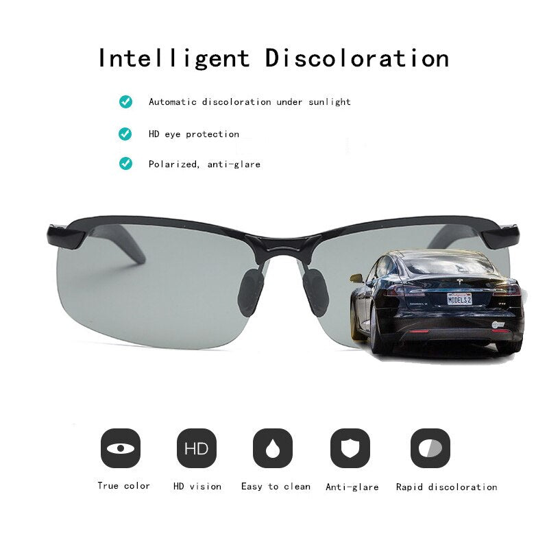 Gafas de sol fotocrómicas con lente polarizada(Enviar estuche de gafas)