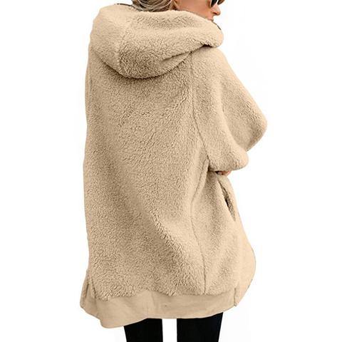 Otoño e invierno cordero lana cremallera chaqueta cálida - MXbueno