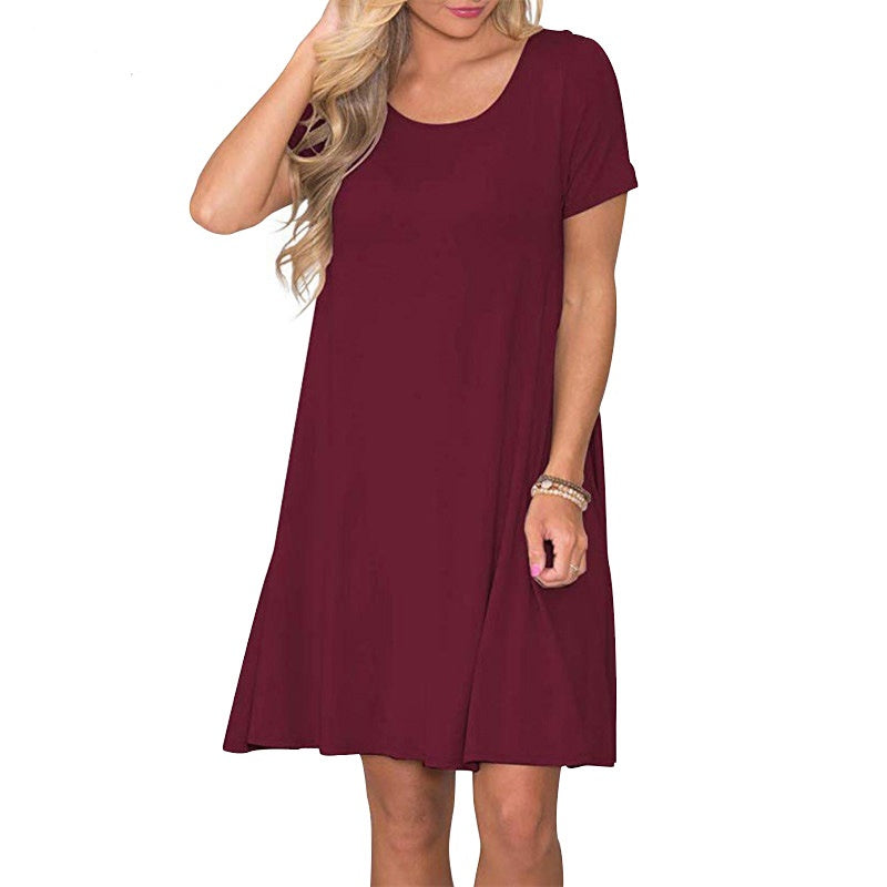 Vestido de manga corta de viaje de verano