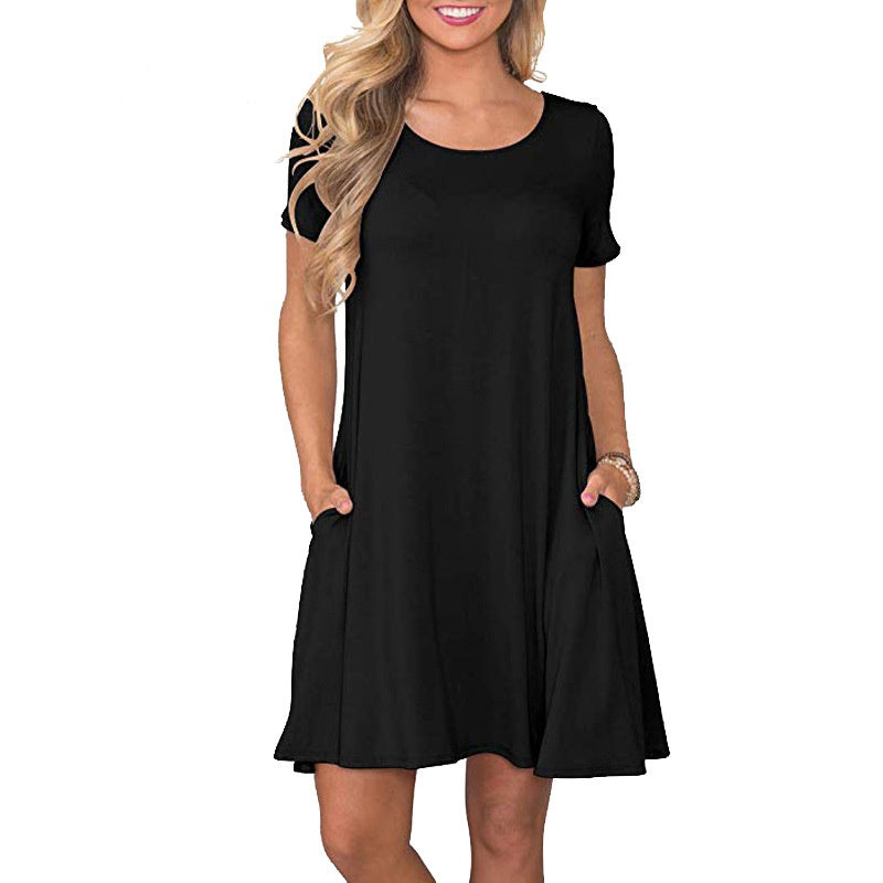 Vestido de manga corta de viaje de verano