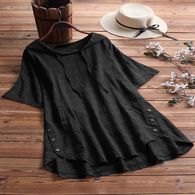 Top De Mujer Corsé Casual Con Botón De Lino