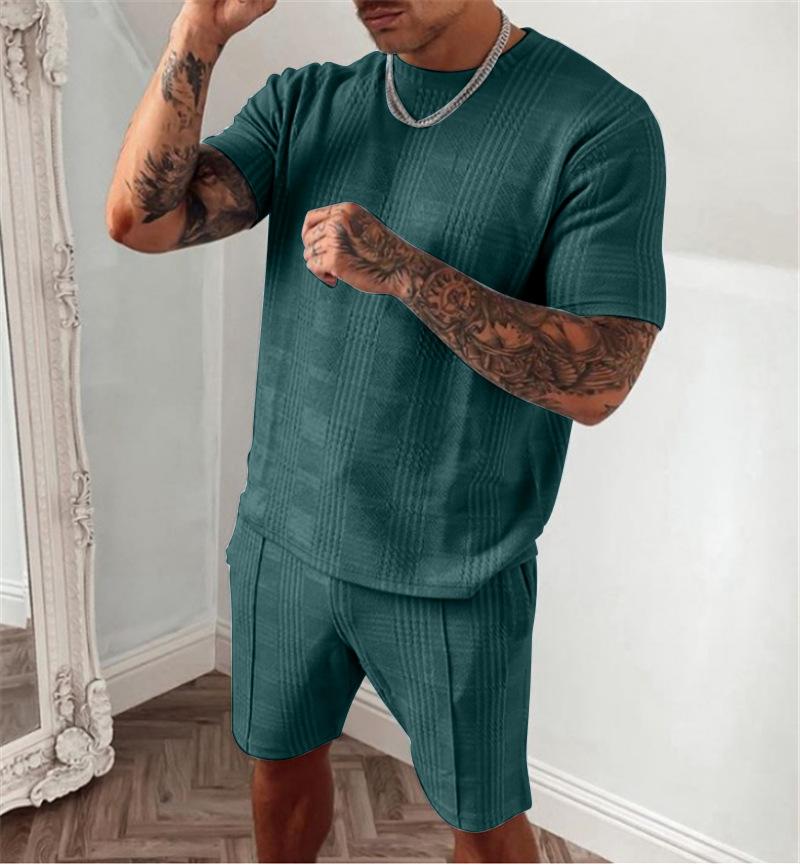 2021 verano traje casual de dos piezas para hombre