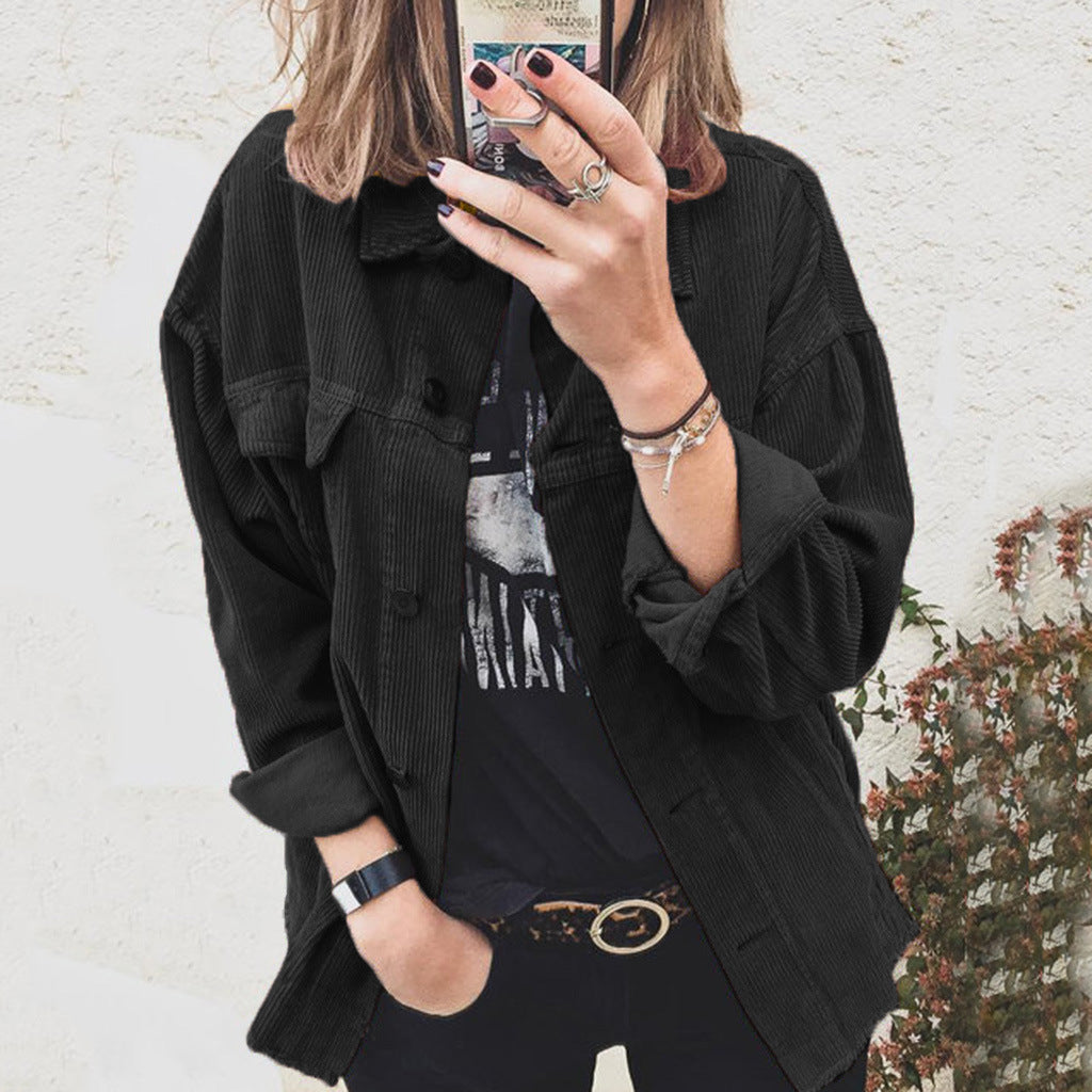 Cárdigan De Pana Con Botones Y Camisa Acolchada Con Solapa