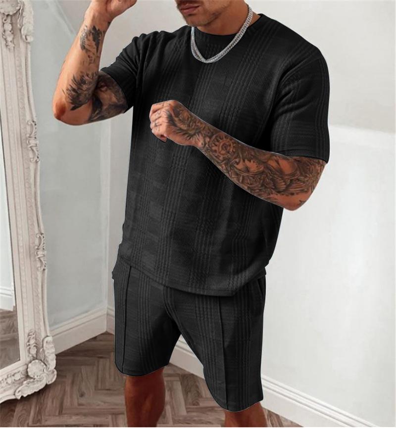 2021 verano traje casual de dos piezas para hombre