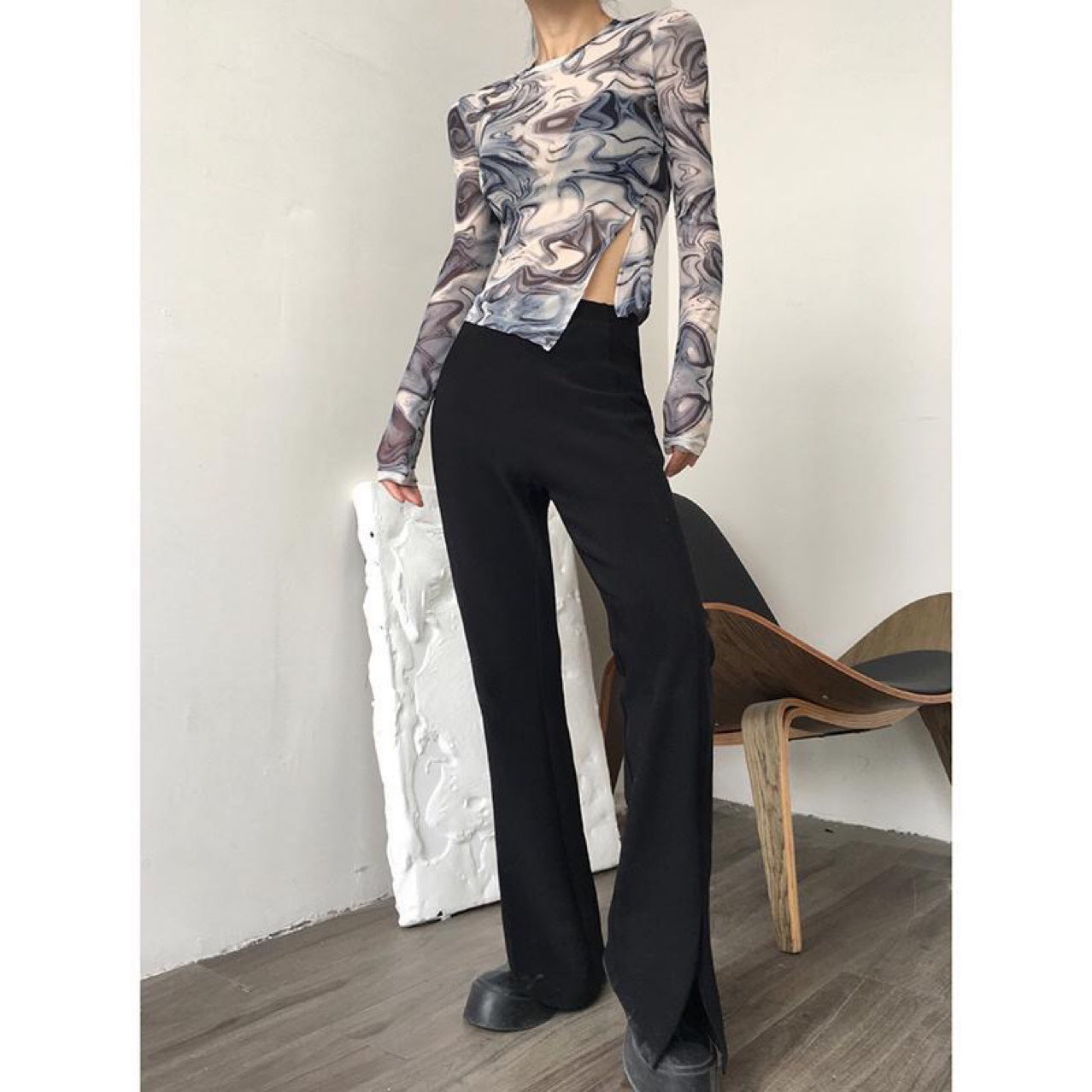 Camiseta De Manga Larga Camiseta De Fondo Ropa De Piel De Mujer