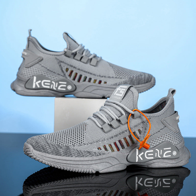 Zapatos Casuales Para Hombres Zapatos Deportivos Zapatos Para Correr Transpirables Tejidos Con Mosca