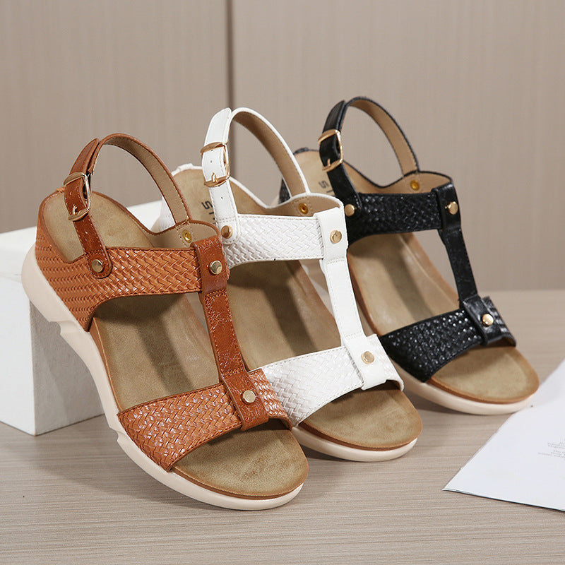 Zapato Romano Tejido Antideslizante Con Cuña