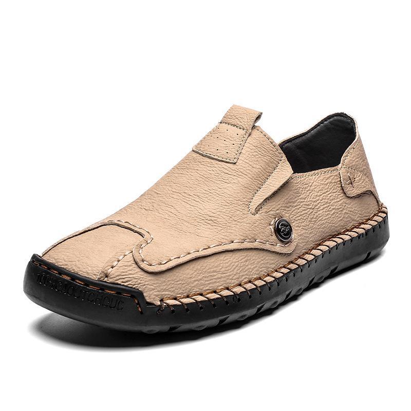 Zapatos De Cuero Perezosos Casuales Hechos A Mano