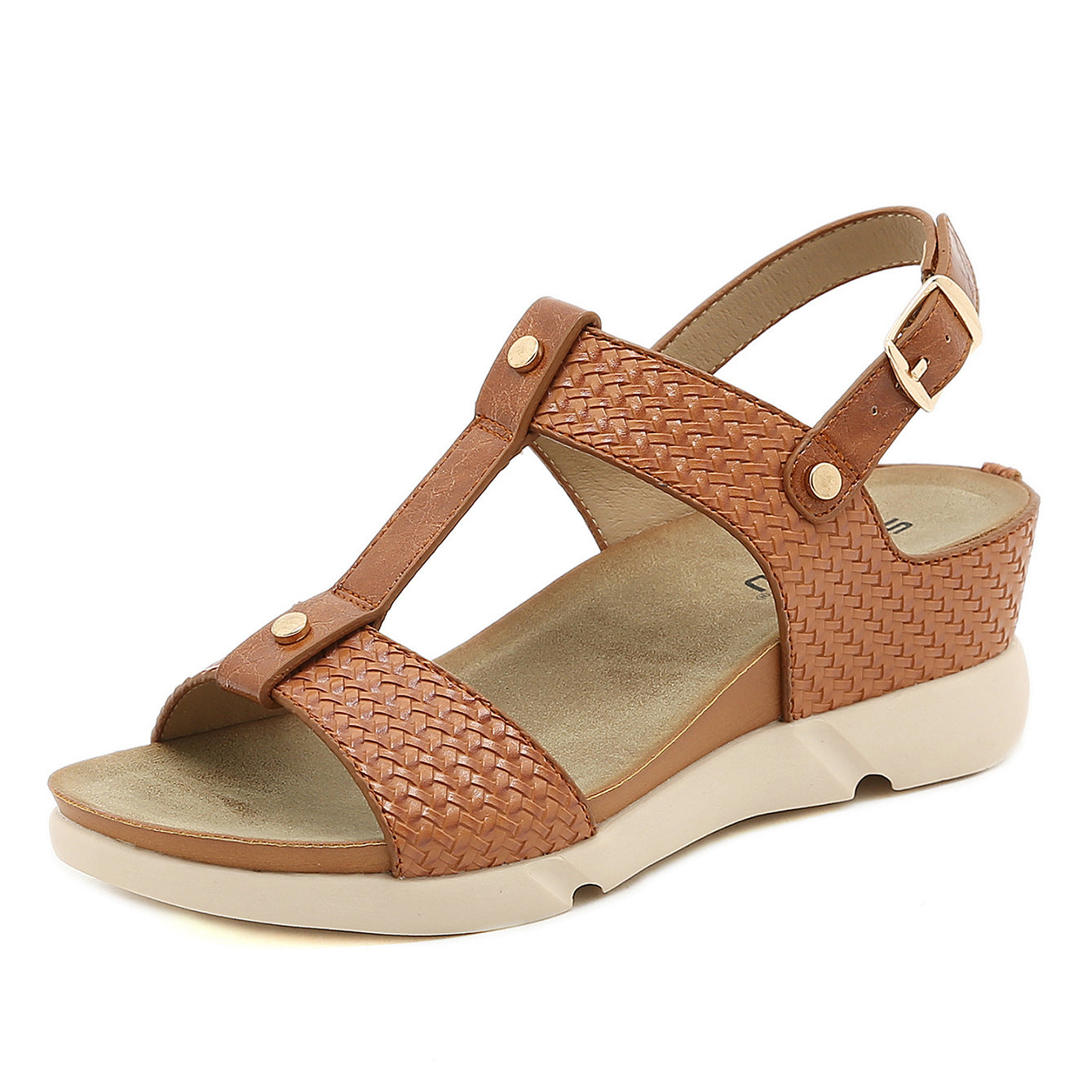 Zapato Romano Tejido Antideslizante Con Cuña