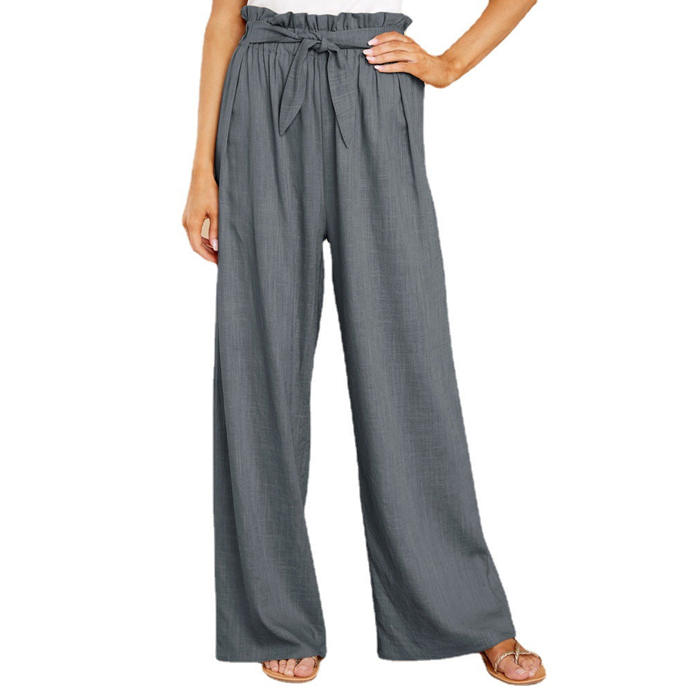 Pantalón Casual Oversize Holgado De Algodón Y Lino