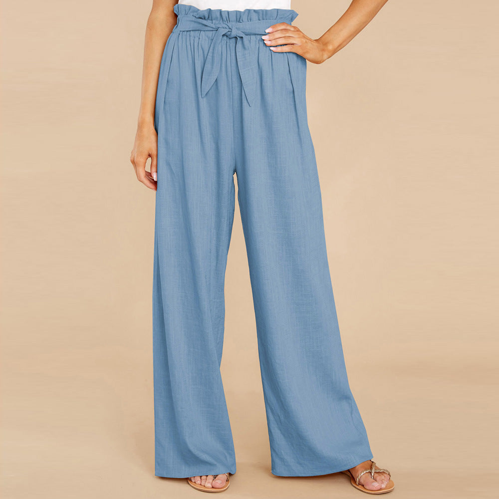 Pantalón Casual Oversize Holgado De Algodón Y Lino