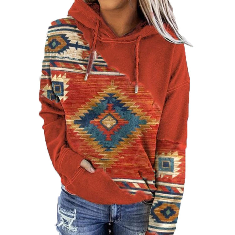 Suéter Estampado De Estilo étnico Para Mujeres Europeas Y Americanas Otoño E Invierno