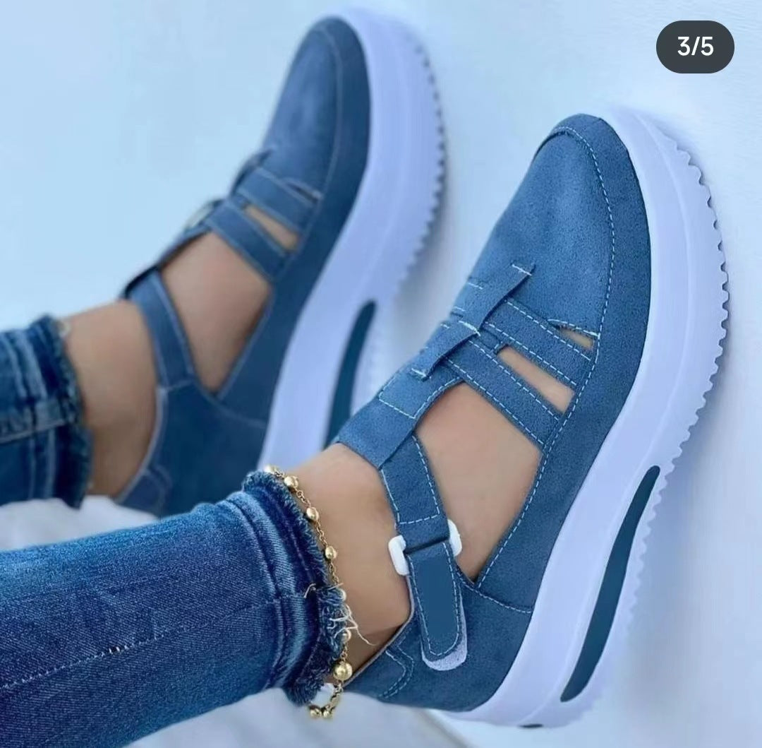 Zapatos De Lona De Cabeza Redonda Transpirables Con Talón De Talón De Bolsa Mate