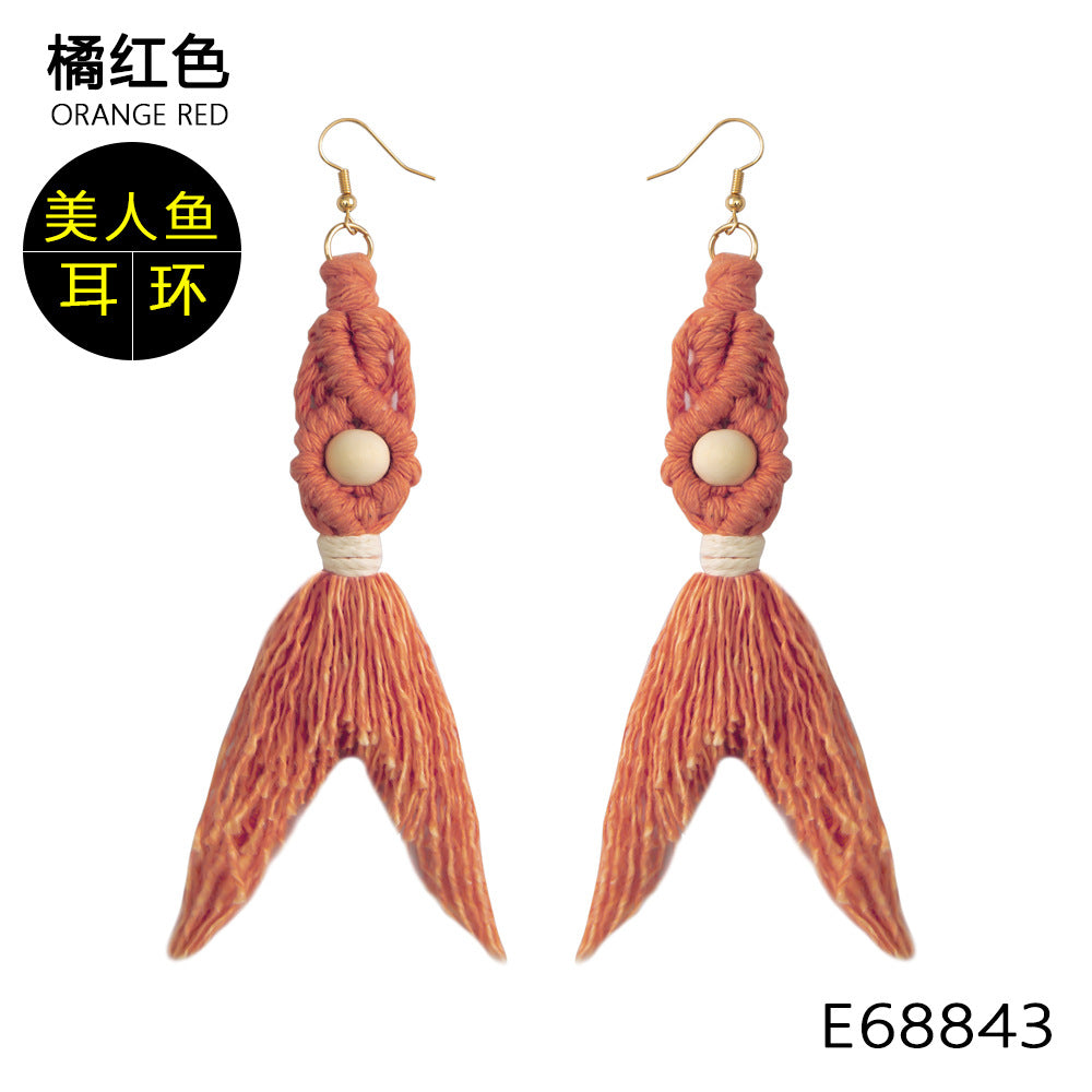 Pendientes De Borla Hechos A Mano, Pendientes Largos De Estilo étnico Retro Europeo Y Americano Para Mujer, Pendientes Personalizados Bohemios, Joyería
