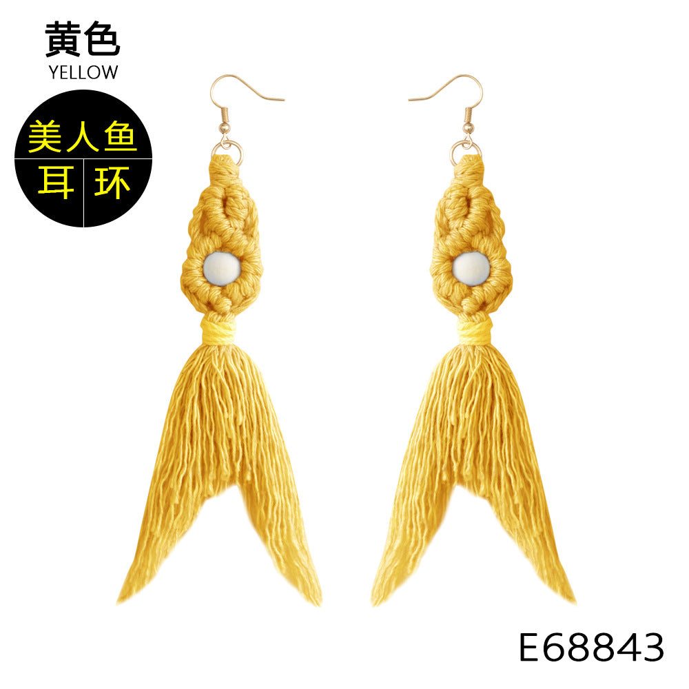 Pendientes De Borla Hechos A Mano, Pendientes Largos De Estilo étnico Retro Europeo Y Americano Para Mujer, Pendientes Personalizados Bohemios, Joyería