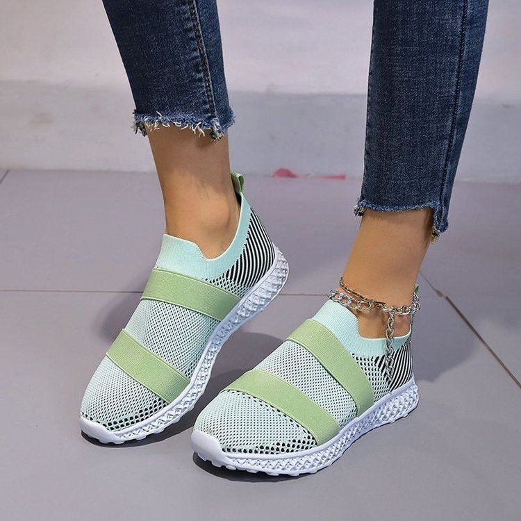 Zapatos de mujer transpirables de malla tejida voladora