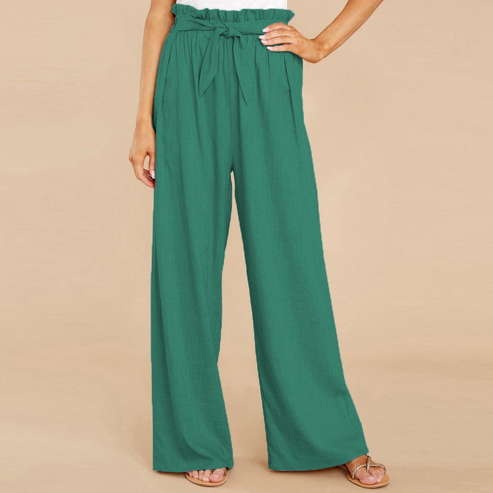 Pantalón Casual Oversize Holgado De Algodón Y Lino