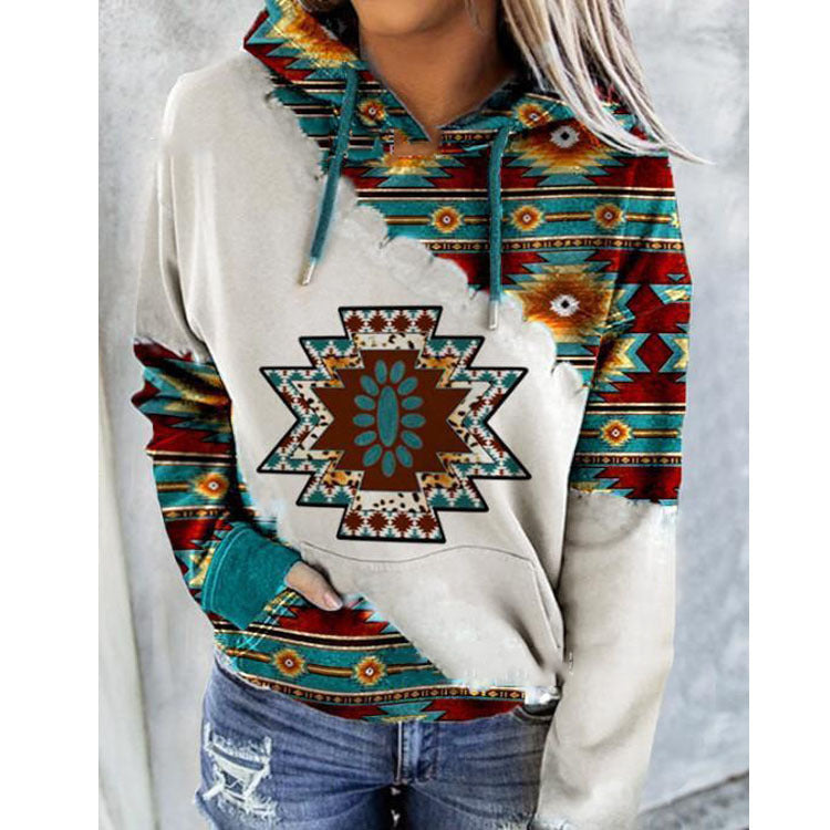 Suéter Estampado De Estilo étnico Para Mujeres Europeas Y Americanas Otoño E Invierno