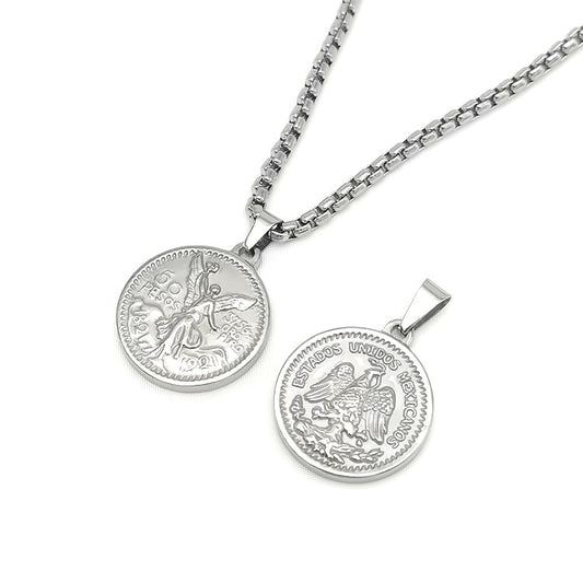 Colgante De Moneda Conmemorativa De Proporción 50 Colgante En Relieve De Doble Cara Retro De Moda Dominante