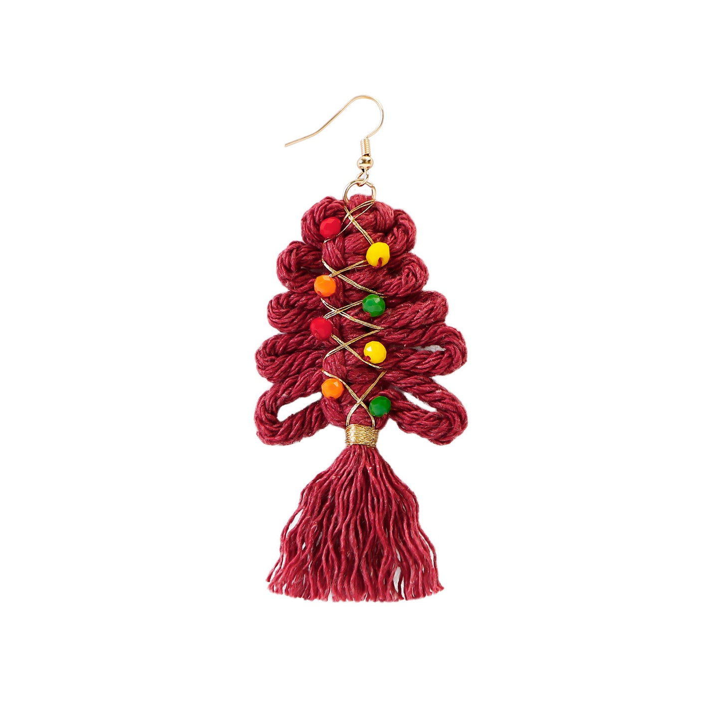 Pendientes De Navidad Europeos Y Americanos Mujer Creativa Comercio Exterior Dibujos Animados Navidad Bohemia Borla Tejiendo Pendientes Hechos A Mano
