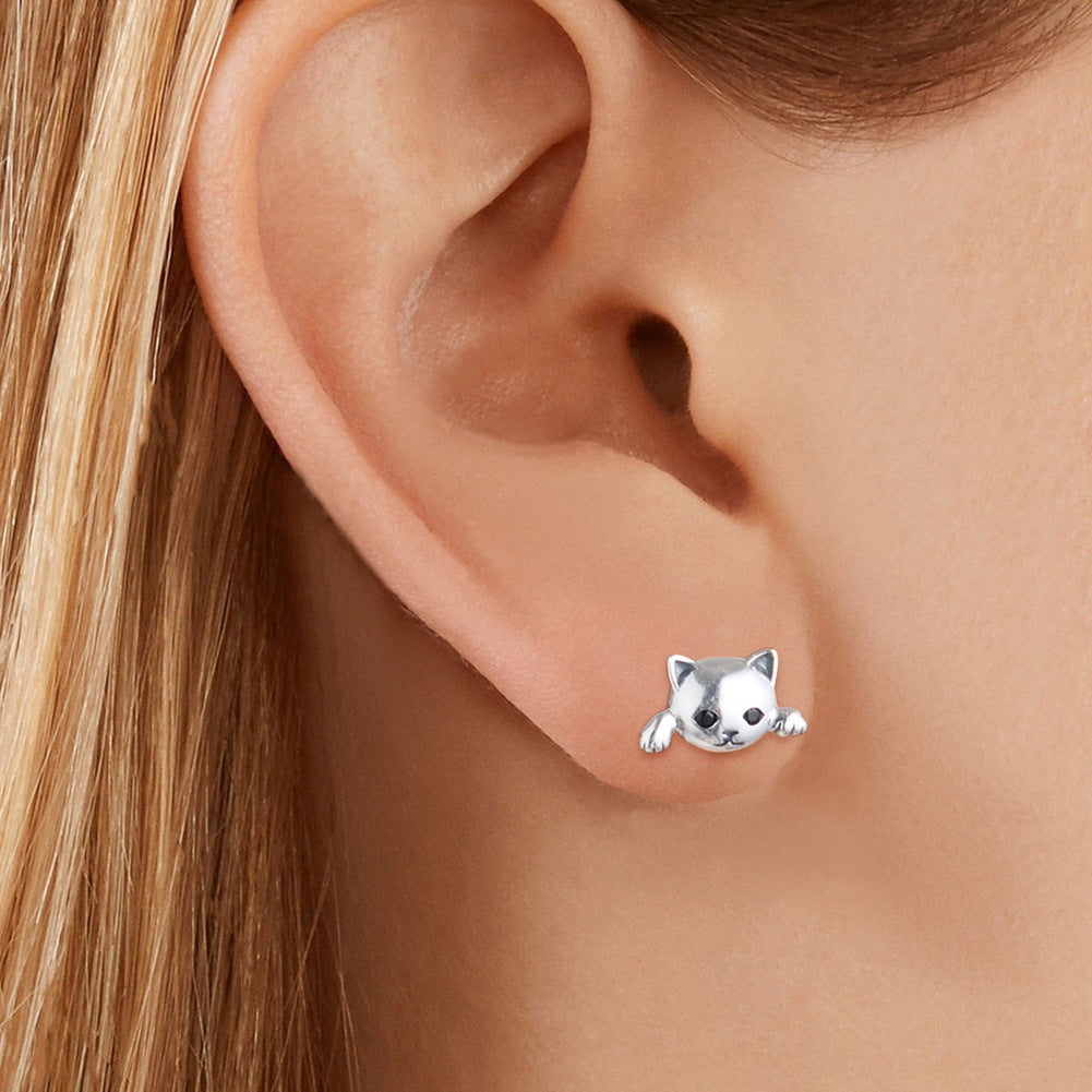 2021 Nueva Hebilla De Oreja De Gato Para Mujer Pendientes De Gato Lindo Europeo Y Americano Accesorios PTEE0454