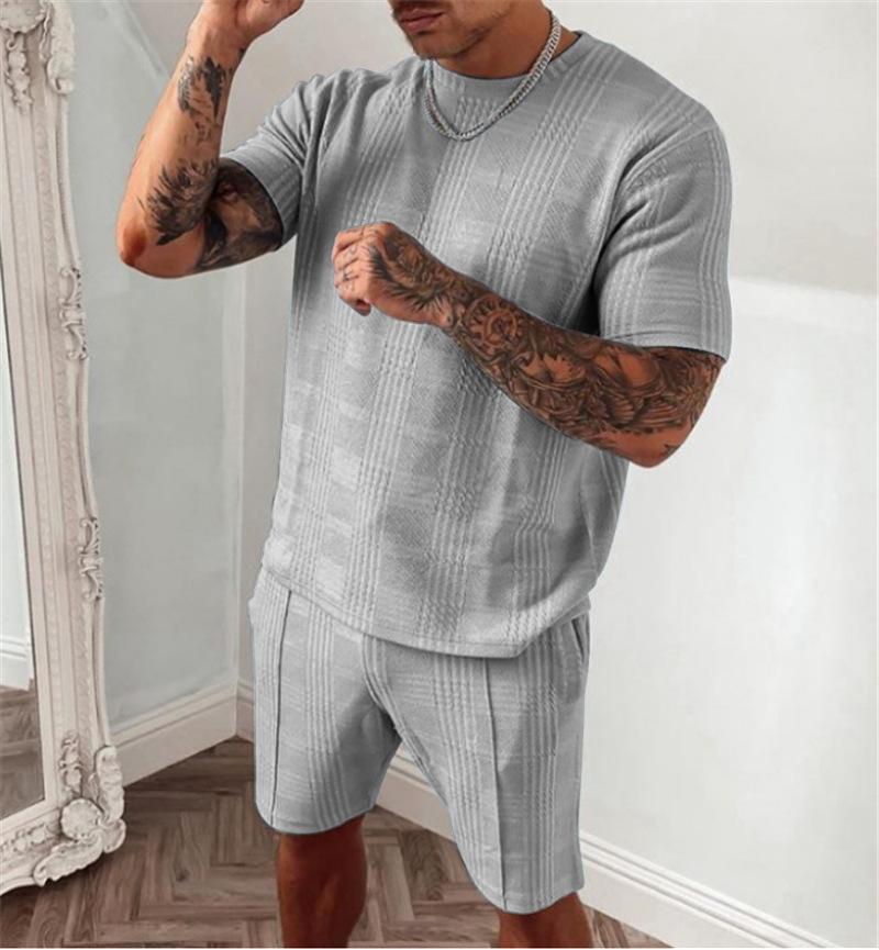 2021 verano traje casual de dos piezas para hombre