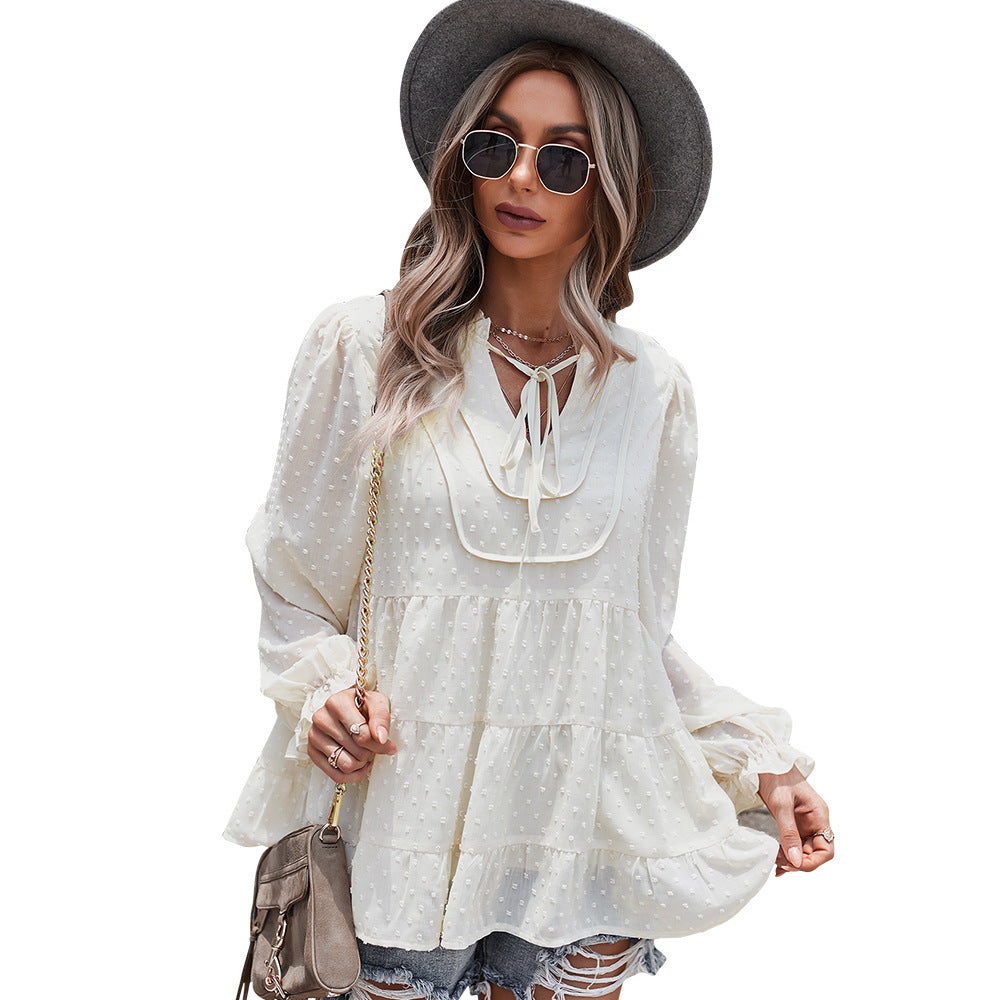 Camisa De Moda Otoño E Invierno 2021Cuello En V Sexy