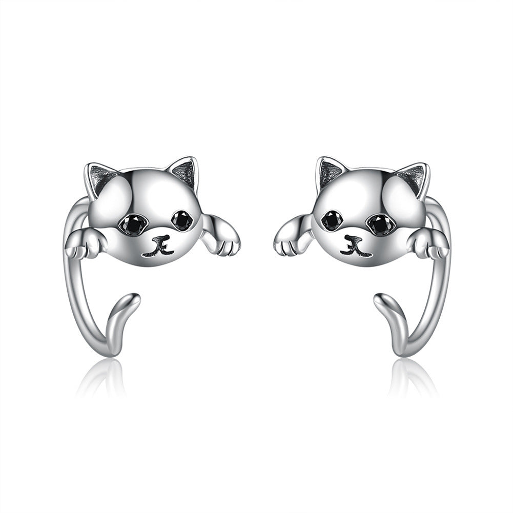 2021 Nueva Hebilla De Oreja De Gato Para Mujer Pendientes De Gato Lindo Europeo Y Americano Accesorios PTEE0454