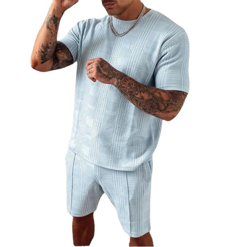 2021 verano traje casual de dos piezas para hombre