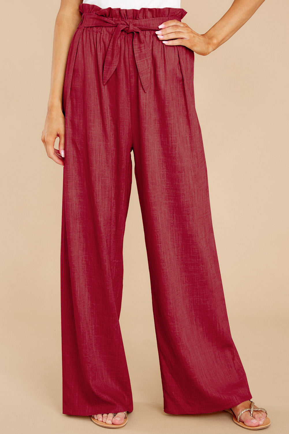 Pantalón Casual Oversize Holgado De Algodón Y Lino