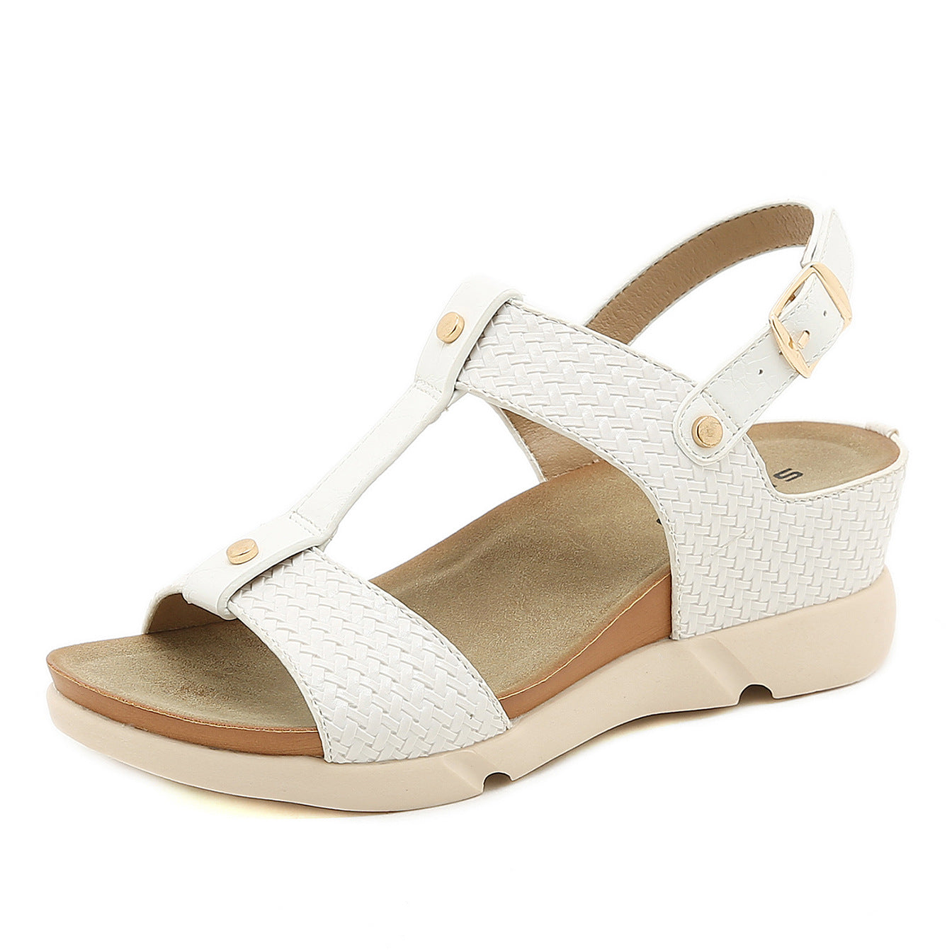 Zapato Romano Tejido Antideslizante Con Cuña