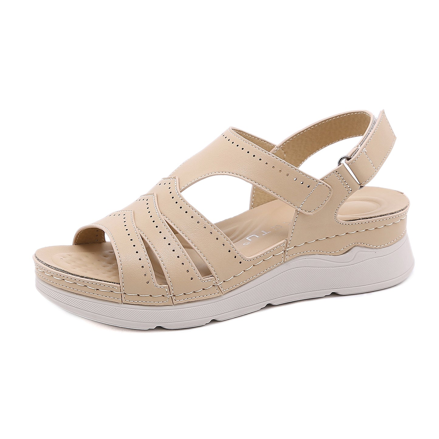 Zapatos Ligeros De Tacón De Cuña Antideslizantes Con Velcro