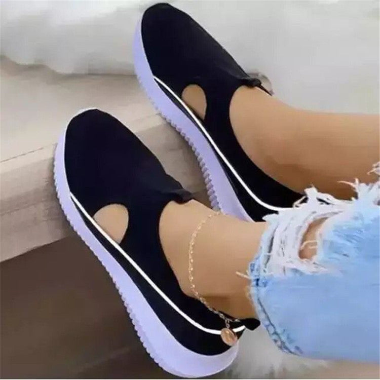 Zapatillas de deporte tejidas huecas de moda para mujer