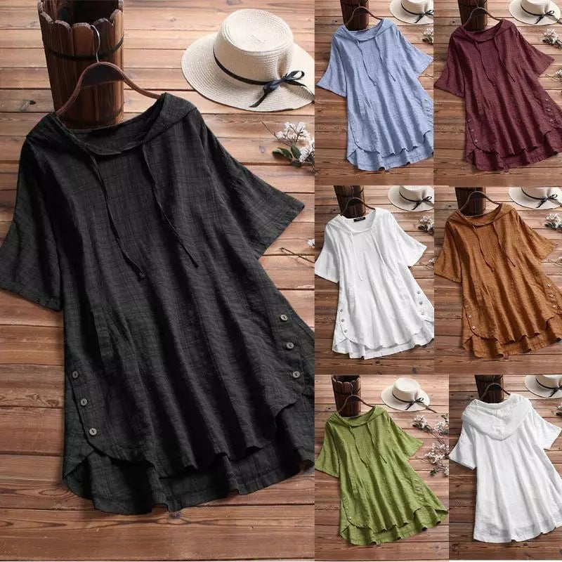 Top De Mujer Corsé Casual Con Botón De Lino