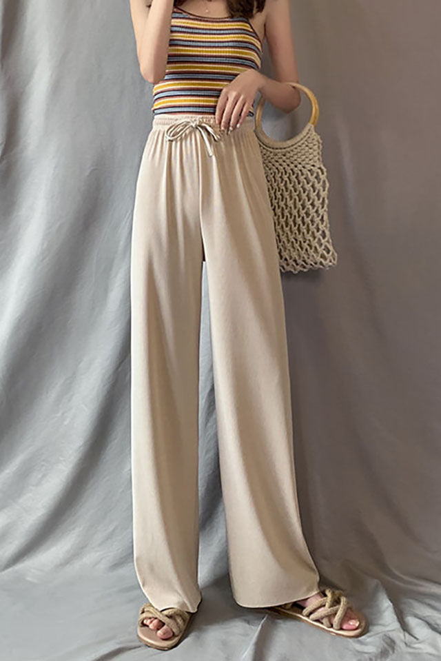 Pantalones anchos de seda de hielo para mujer