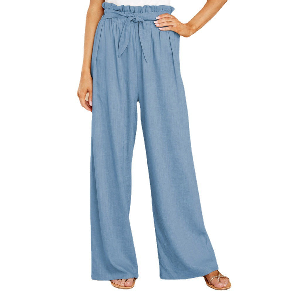 Pantalón Casual Oversize Holgado De Algodón Y Lino