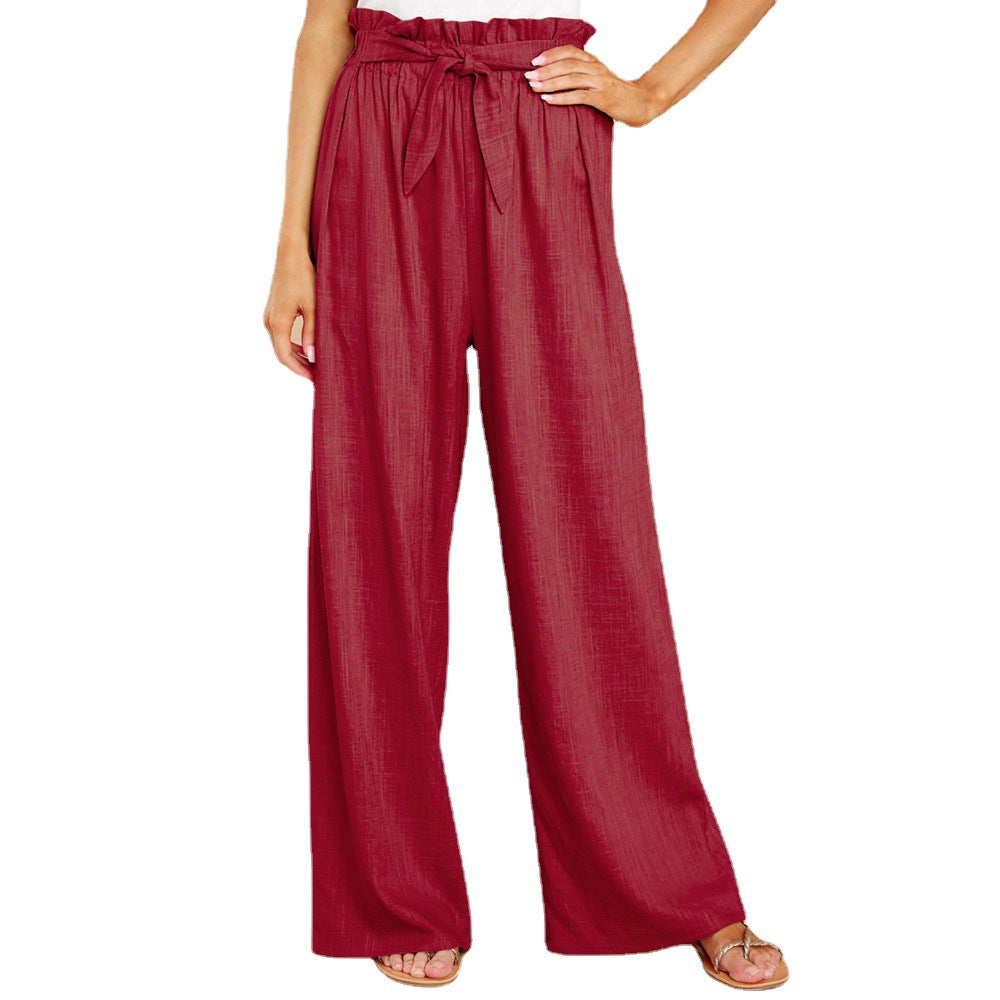 Pantalón Casual Oversize Holgado De Algodón Y Lino