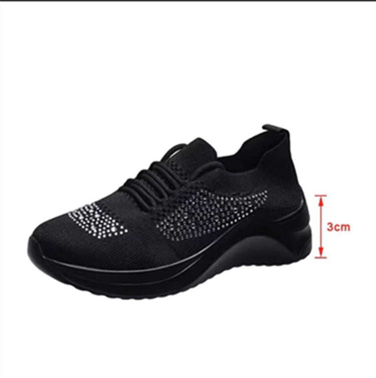 Nuevos zapatos de mujer transpirables con diamantes de imitación de malla