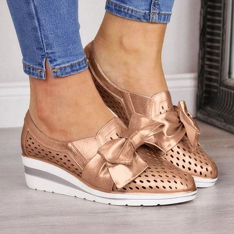Zapatos Casuales De Cuero Con Cordones Para Mujer
