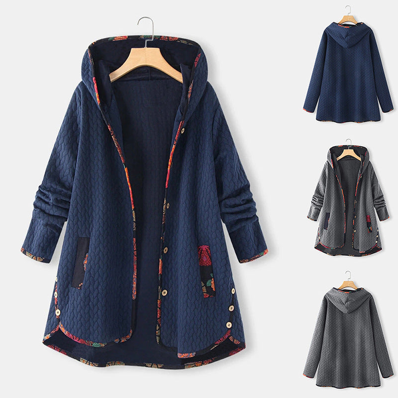 Chaqueta Adelgazante De Algodón De Manga Larga Estampada