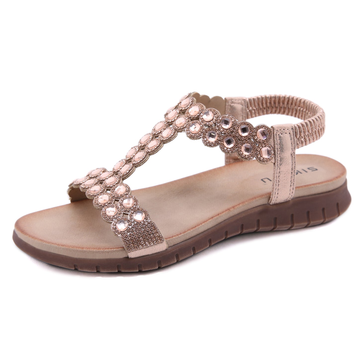 Zapatos De Mujer De Suela Suave De Gama Alta De Dos Tonos Con Hebilla De Diamantes De Imitación Con Cuentas Retro
