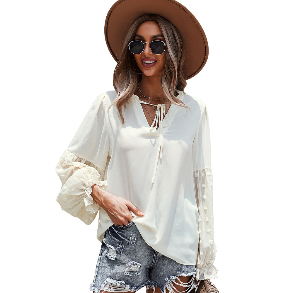 Camisa De Manga Larga 2021 Costura De Otoño E Invierno Top Temperamento Ropa Casual De Mujer