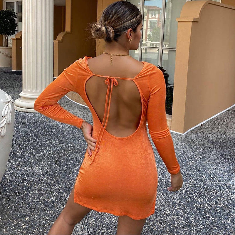 Vestido Sexy Con Tirantes Halter