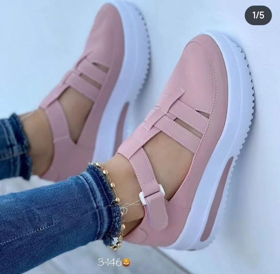 Zapatos De Lona De Cabeza Redonda Transpirables Con Talón De Talón De Bolsa Mate