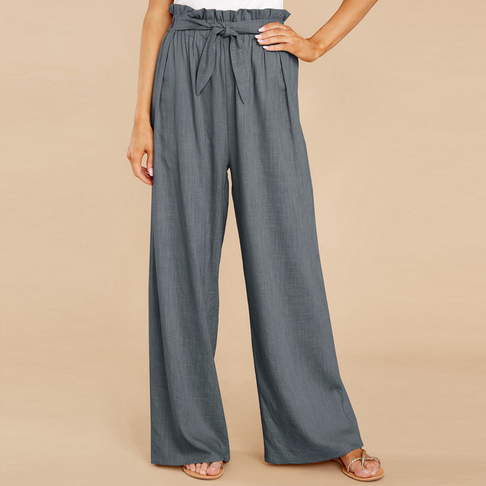 Pantalón Casual Oversize Holgado De Algodón Y Lino